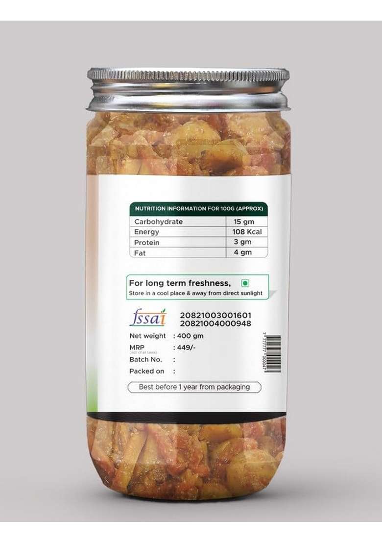 Achari Pickles Carrot With Garlic Pickle Banarasi 400 Gm Ghar Ka Achar - Indya