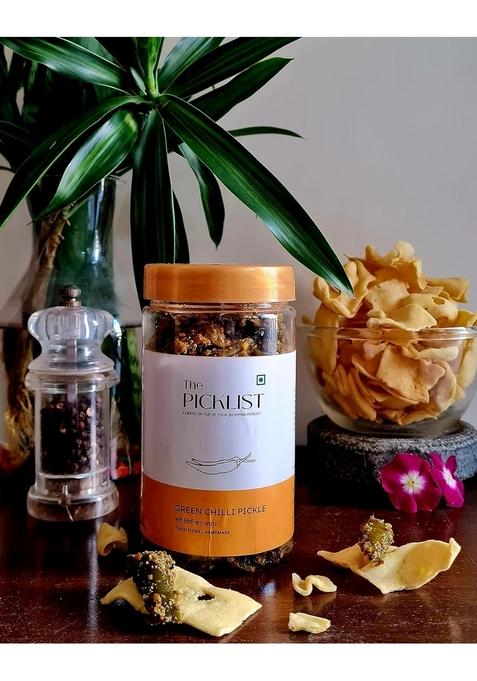 The Picklist Green Chilli Pickle| Hari Mirch Ka Achar | Spicy Tangy Traditional Homemade Recipe Using Pure Mustard Oil| Ghar 350G