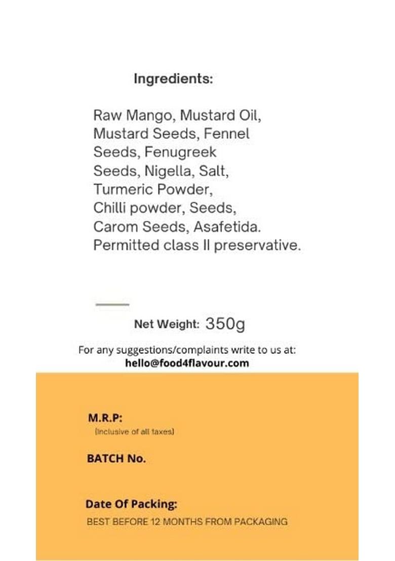 The Picklist Mango Pickle | Aam Ka Achar Tangy Traditional Homemade Recipe Using Pure Mustard Oil Ghar 350G