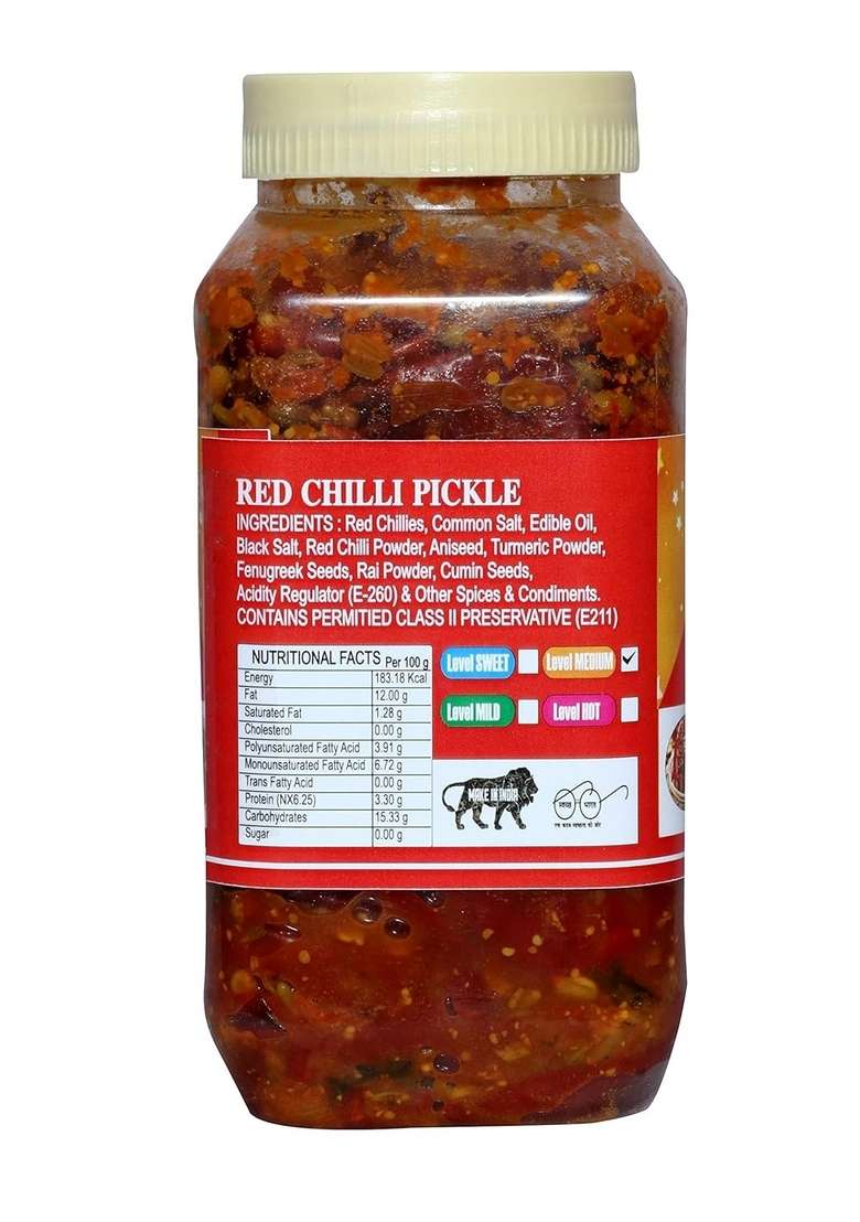 Daily Food Home Made Hand Mother Homemade Organic Red Chili Lal Mirch Ka Achar 400 Gm - Indya