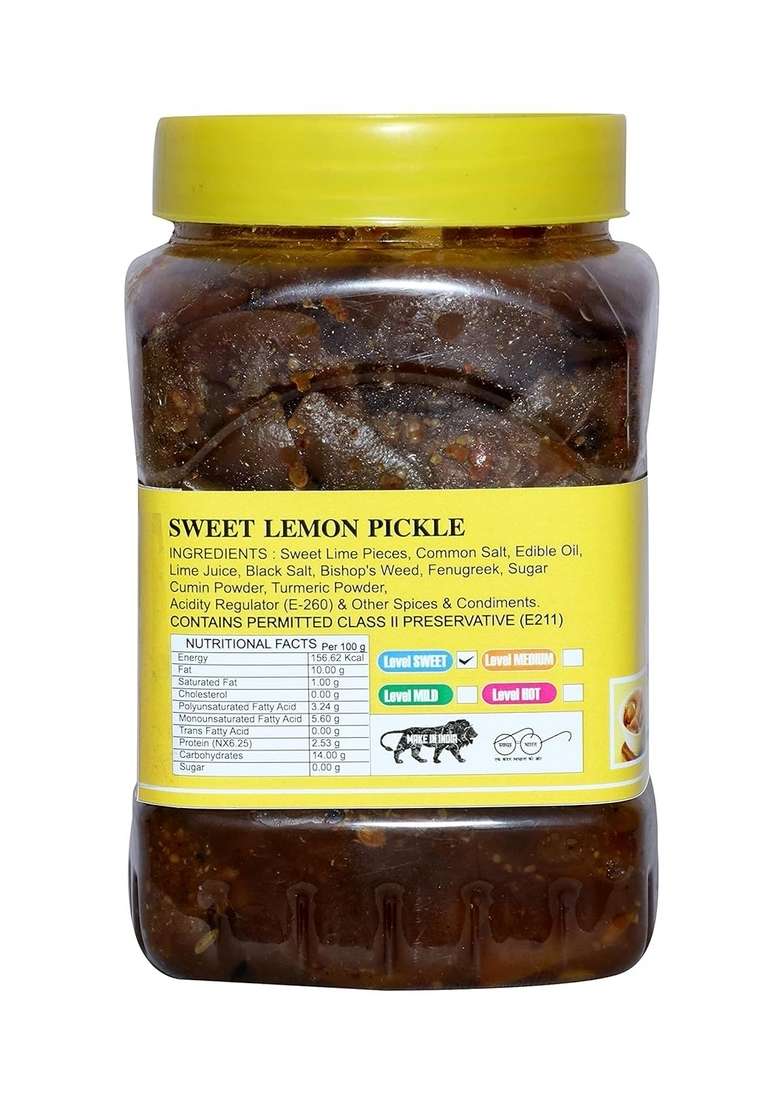 Daily Food Organic Home Made Hand Mother Real Taste Of Pickles Natural Sweet Lemon Pickle Nimbu Ka Achar 400 G - Indya