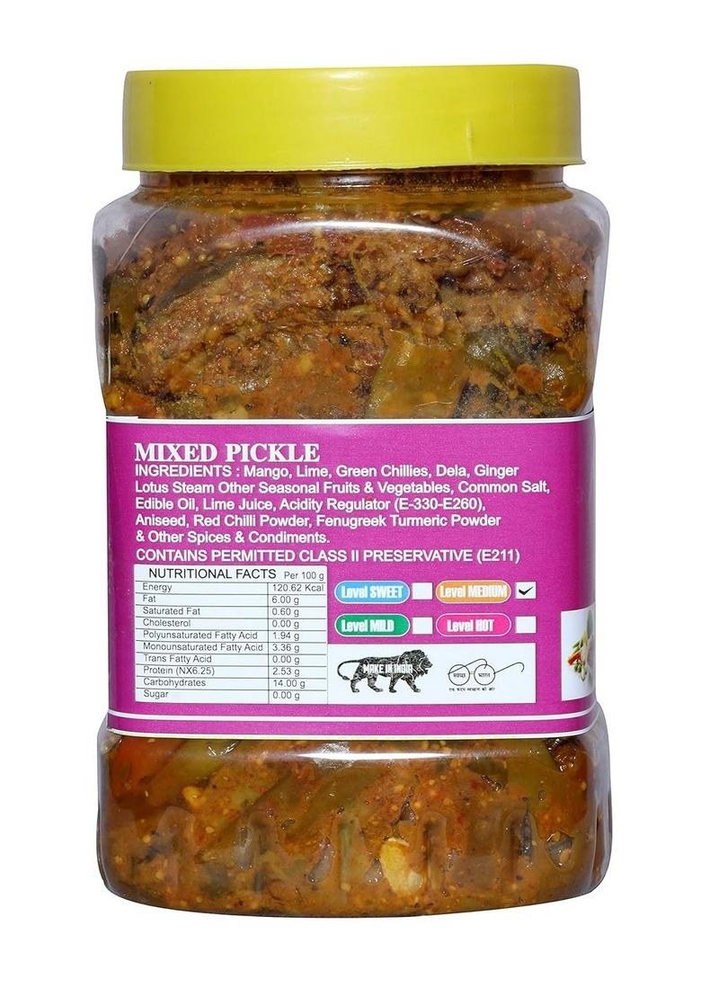 Daily Food Homemade Natural Mixed Pickle Mix Vegetable Achar Traditional Punjabi Flavor Tasty 400Gm