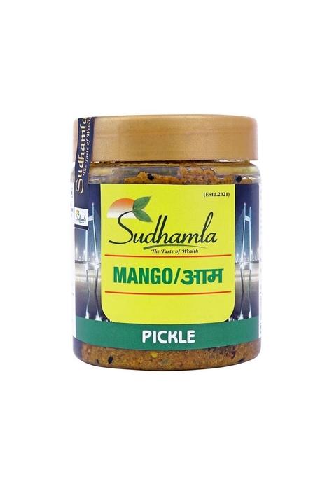 Sudhamla Homemade Mango Pickle 200 Gm | Traditional Indian Achar Less Oil Mustard Base Dry Sukha Aam Ka Achaar Made With Organic Methods Preservative Free No Artificial Flavors