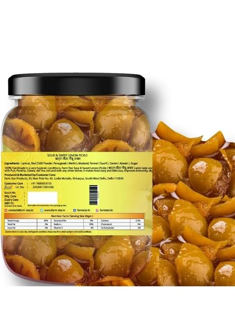 Farm Star 2 5Kg Combo Pickle Pack 5 In 1 Mango 500 Gm Sweet Lime Kathal Tenti Pounded Rajasthani Green Chilli