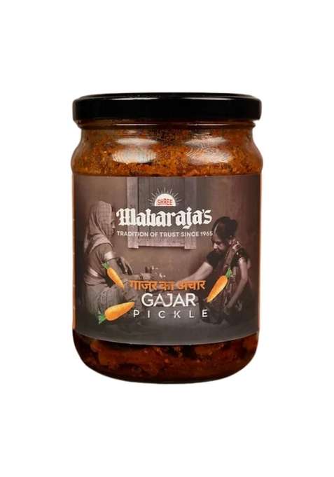 Shree Maharaja'S Gajar Pickle | Handcrafted Original Recipe Traditional Taste Carrot Made In Mustard Oil Of Banaras 500 Grams