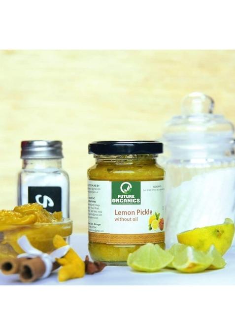 Future Organics –Eat Oragnic Be Organic Lemon Without Oil Pickle 160 Grams | 100 Fresh Achar With Homemade Taste Pure Natural Healthy Ingredients