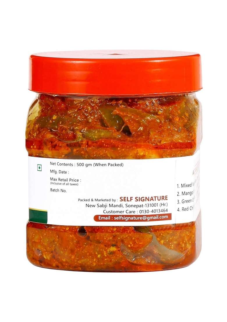 Self Signature Mother Made Mango Pickle Keri Ka Achaar 500 Gm - Indya