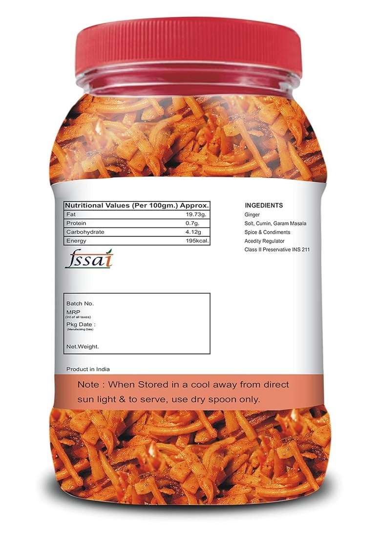 Naturearth 100 Natural Ginger Lemon Chilli Green Pickle 600 G Primium Quality Achar - Indya