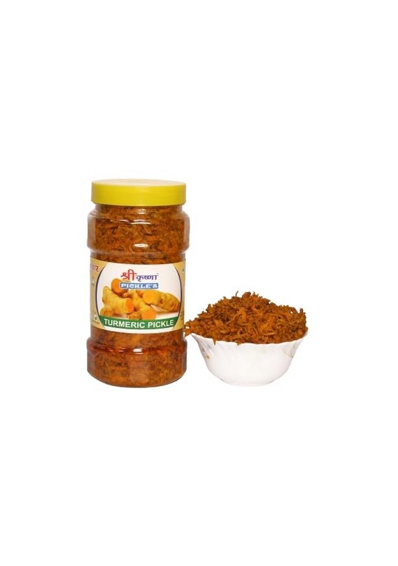 Shri Krishna Pickles Turmuric Haldi Pickle – Kachi Ka Achar In Mustard Oil Truly Homemade Traditional Indian Taste No Preservatives Plastic Jar 900Gm