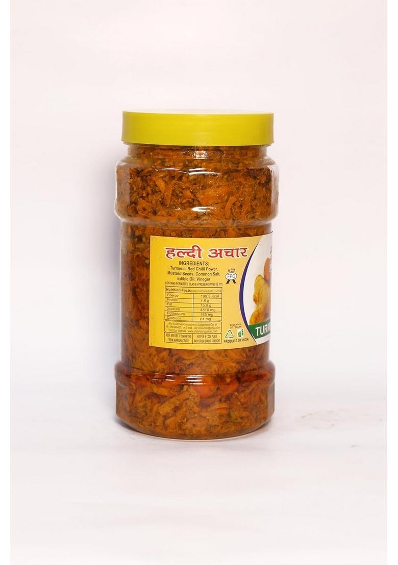 Shri Krishna Pickles Turmuric Haldi Pickle – Kachi Ka Achar In Mustard Oil Truly Homemade Traditional Indian Taste No Preservatives Plastic Jar 900Gm