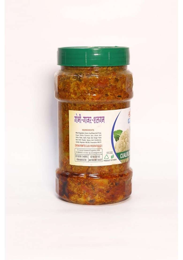 Shri Krishna Pickles Carrot Shalgam Gobhi Pickle Sour Home Made Gajar Ka Khatta Achar No Preservatives With An Authentic Recipe 1Kg - Indya