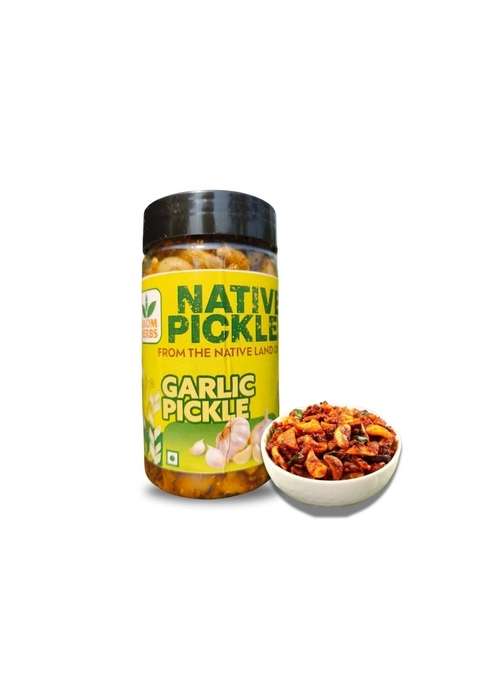 Axom Herbs Spicy Fresh Homemade Garlic Pickles 200G | Tasty Achar With Mustard Oil Desi Pickle Natural Ingredients Preservative Free Hand Made