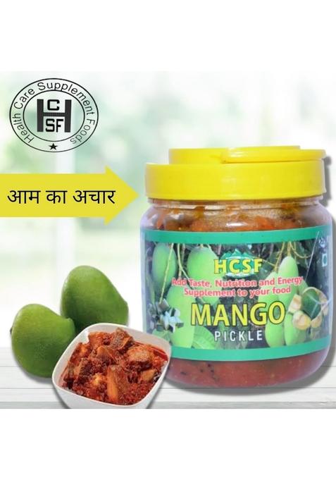 Hcsf Health Care Supplement Foods Mango Pickle| North Indian Style Pickle | Aam Ka Achar Homemade Raw Sweet Dry And Spicy 100 Natural Ingredients No Preservatives Or Chemicals Pack Of 1 500Gm