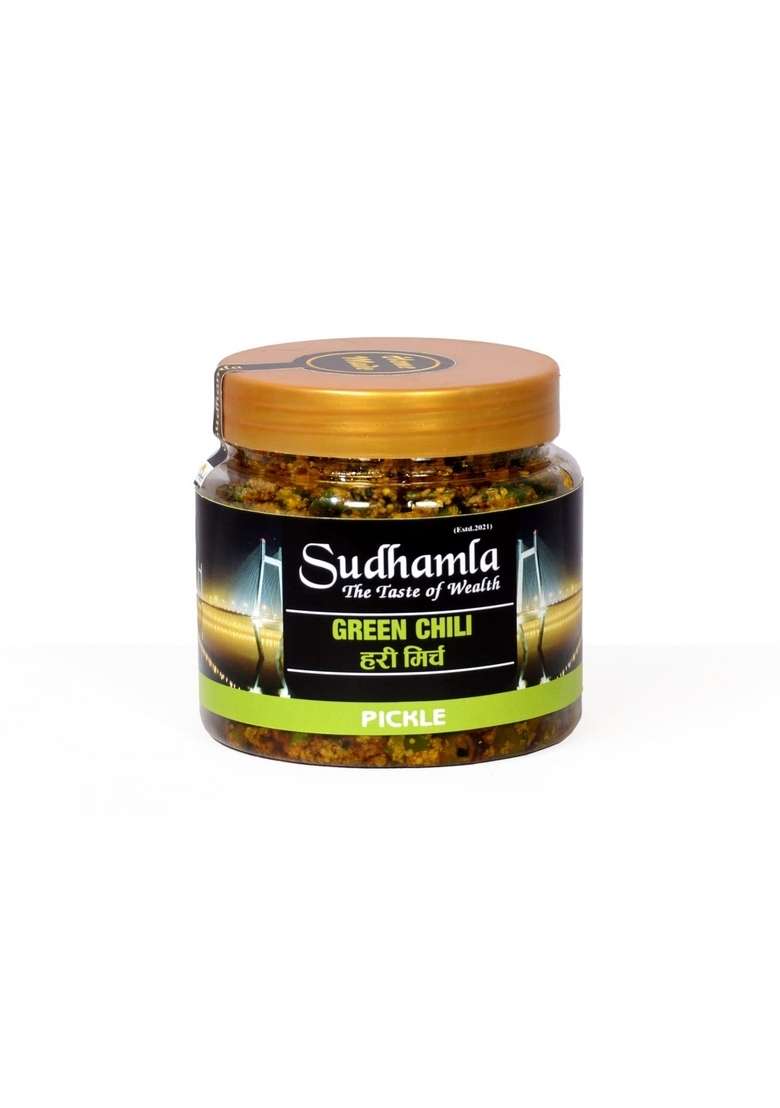 Sudhamla Green Chilli Pickle Ghar Ka Achar With Authentic Rajasthani Taste Homemade Spicy Athana Mirch No Preservatives Hari Aachar 200G - Indya