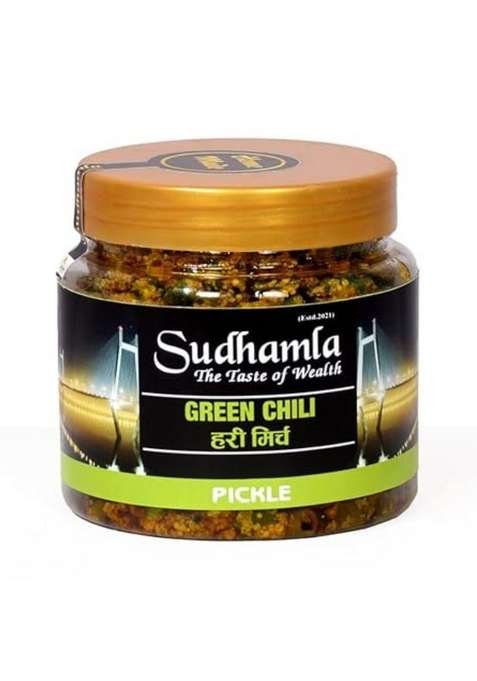 Sudhamla Green Chilli Pickle Ghar Ka Achar With Authentic Rajasthani Taste Homemade Spicy Athana Mirch No Preservatives Hari Aachar 200G