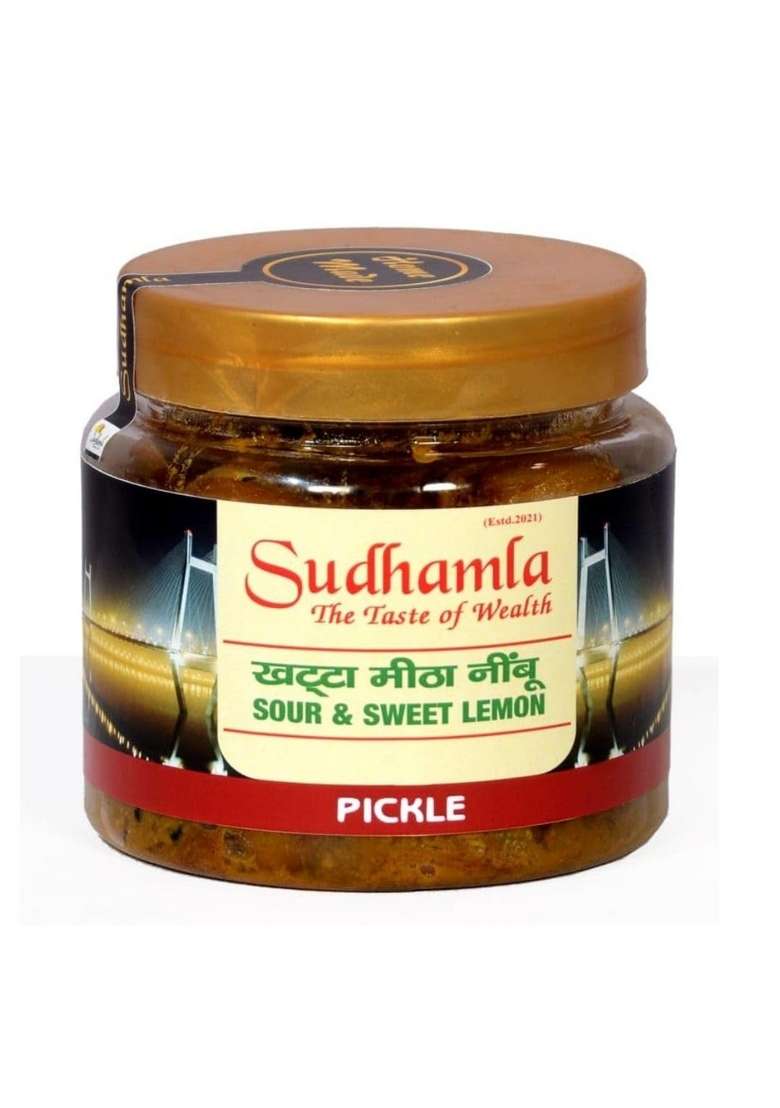 Sudhamla Lemon Pickle 200G Of Khatta Nimbu With Garam Masala Fresh Indian Recipe Adrak Packed In Achar Glass Pack Oil Free And Bursting Flavor Authentic - Indya