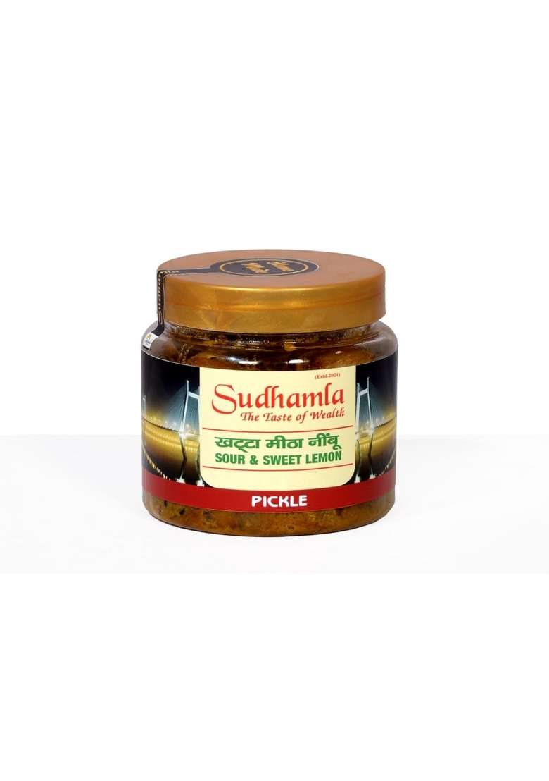 Sudhamla Lemon Pickle 200G Of Khatta Nimbu With Garam Masala Fresh Indian Recipe Adrak Packed In Achar Glass Pack Oil Free And Bursting Flavor Authentic - Indya