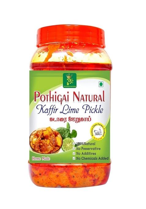 Pothigai Natural Kaffir Lime Pickle 250 G Pure Home Made With Wooden Cold Pressed Gingelly Oil No Preservatives 100 Pack Of 1