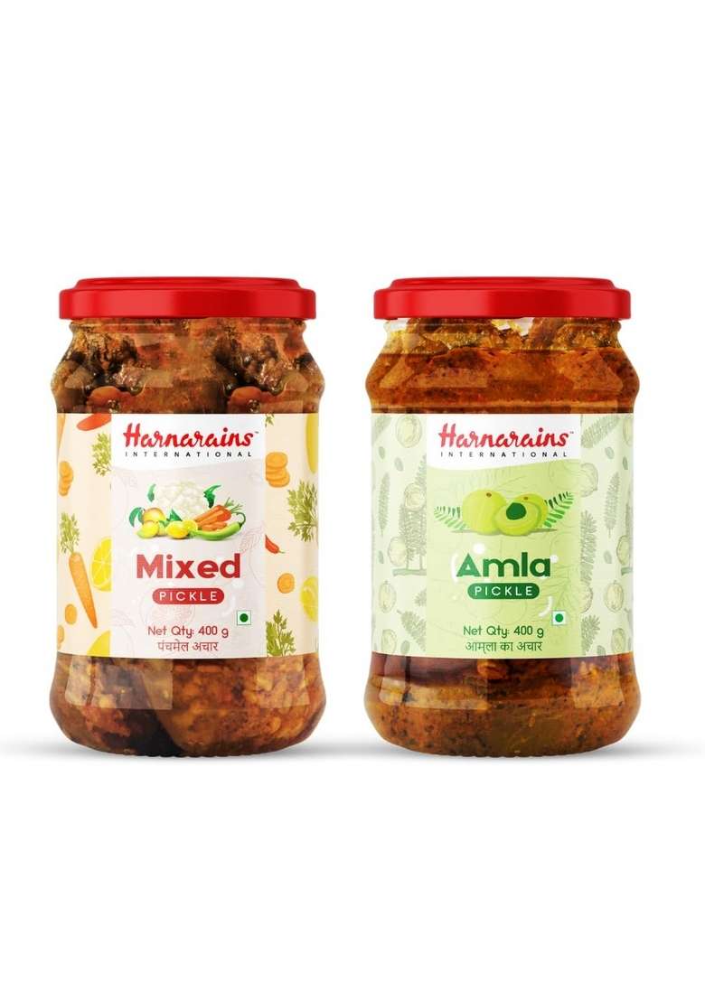 Harnarains International Mixed Pickle Amla 400 Gm Pack Of 2 - Indya