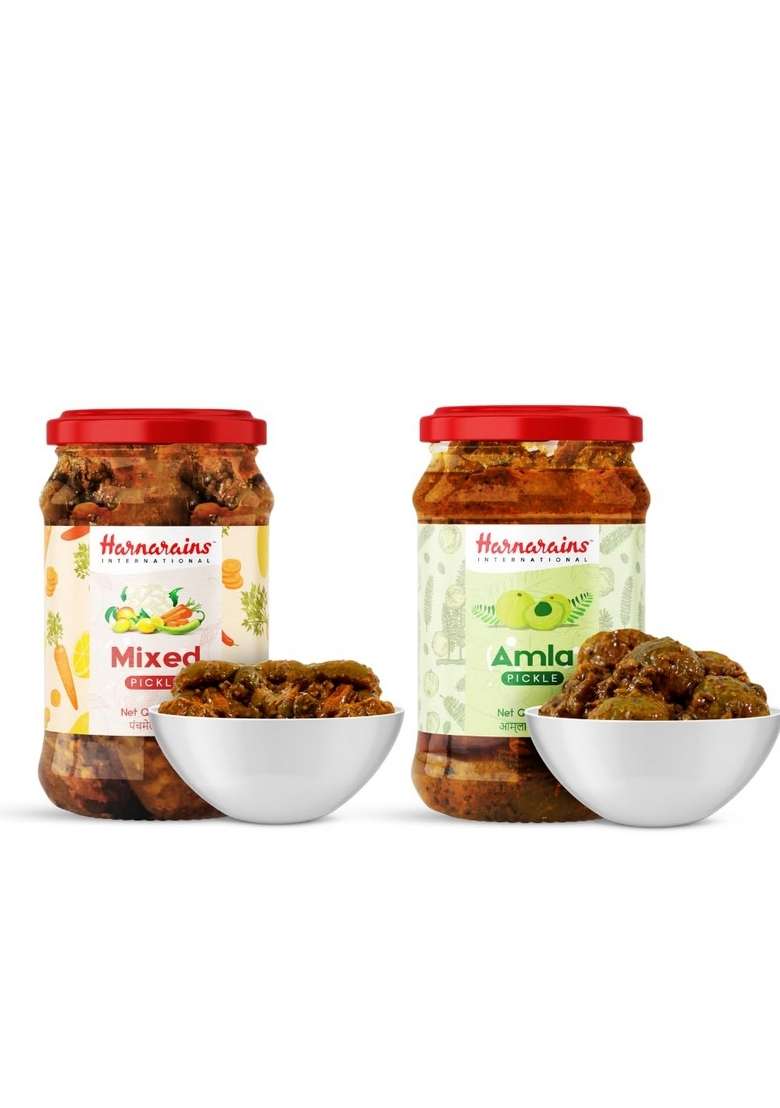 Harnarains International Mixed Pickle Amla 400 Gm Pack Of 2 - Indya