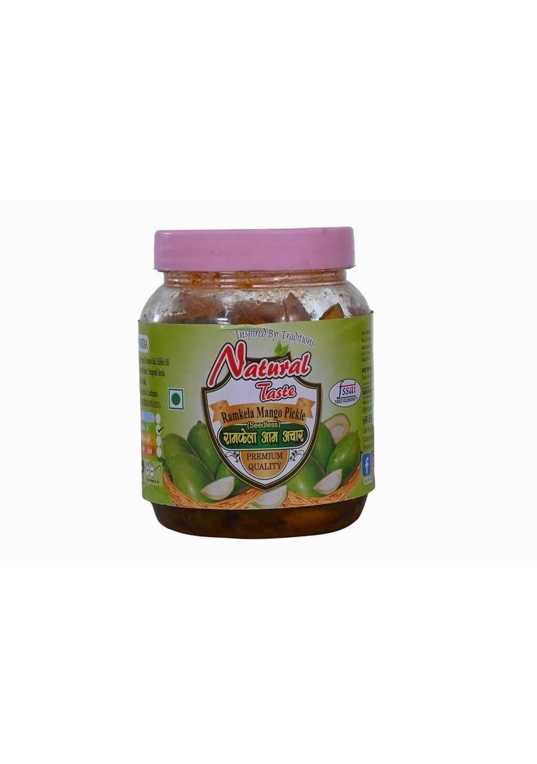 Natural Taste Seedless Mango Pickle Bina Guthli Aam Ka Achar Homemade Handmade In Very Less Oil Nt Nlr 400 Grams - Indya