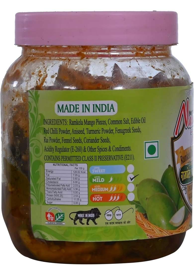 Natural Taste Seedless Mango Pickle Bina Guthli Aam Ka Achar Homemade Handmade In Very Less Oil Nt Nlr 400 Grams - Indya