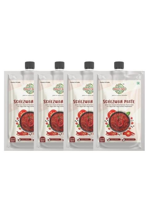 Nature'S Spice Pure As Nature Intended Schezwan Chutney Paste 800 Grams Combo Pack Of 4 X 200