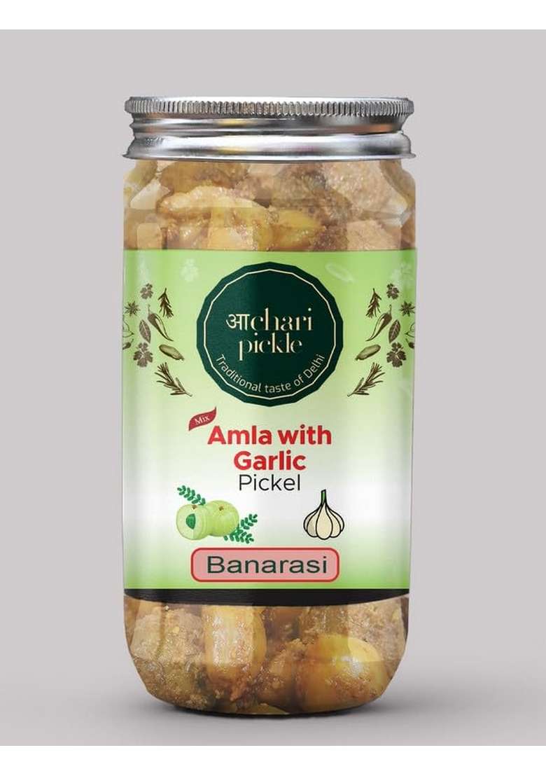 Achari Pickles Amla With Garlic Pickle Banarasi 400 Gm Ghar Ka Achar - Indya