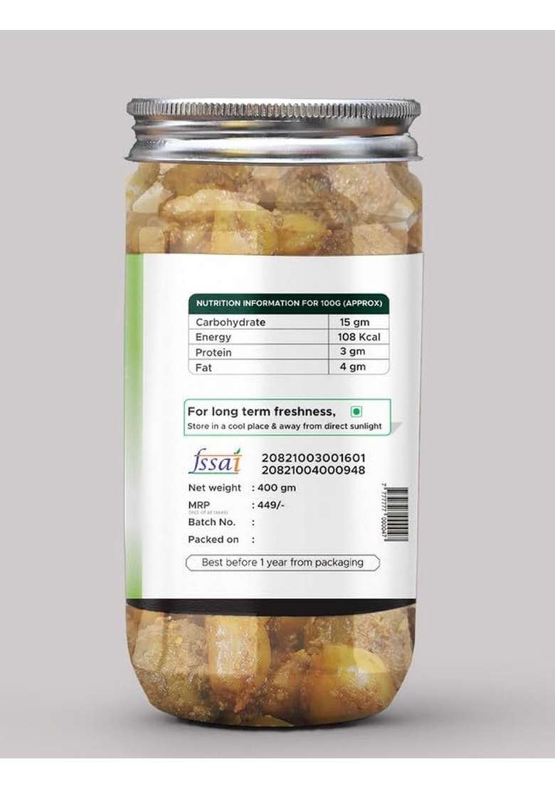 Achari Pickles Amla With Garlic Pickle Banarasi 400 Gm Ghar Ka Achar - Indya