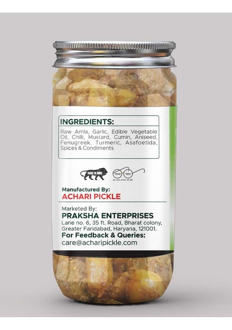 Achari Pickles Amla With Garlic Pickle Banarasi 400 Gm Ghar Ka Achar - Indya