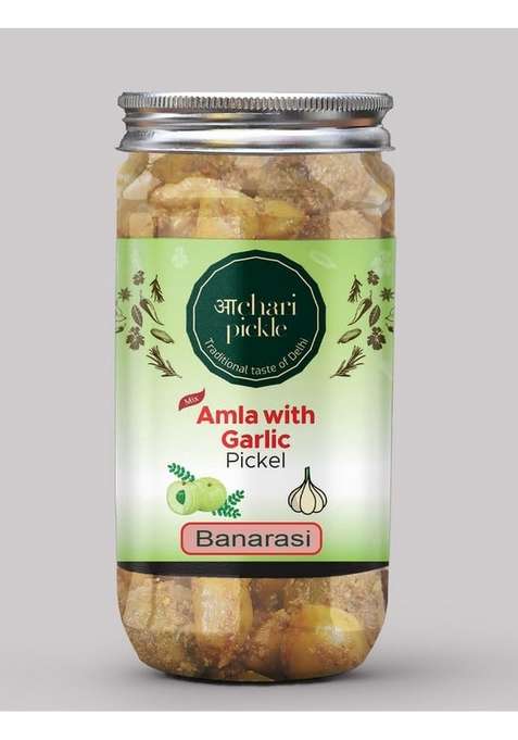 Achari Pickles Amla With Garlic Pickle Banarasi 400 Gm Ghar Ka Achar