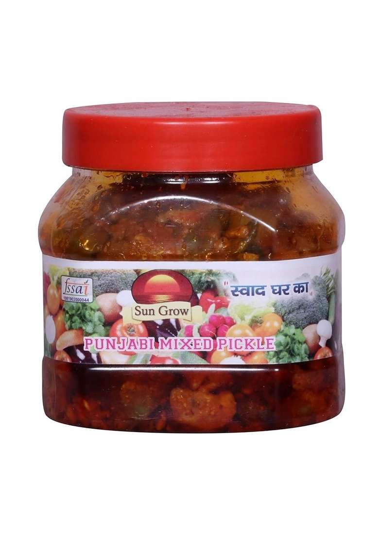 Sun Grow Home Made Organic Punjabi All In One Taste Mixed Veg Pickle 500Gm The Orignal Love Is Eating Grandma S घर का स्वाद पचरँगा मिश्रित अचार - Indya