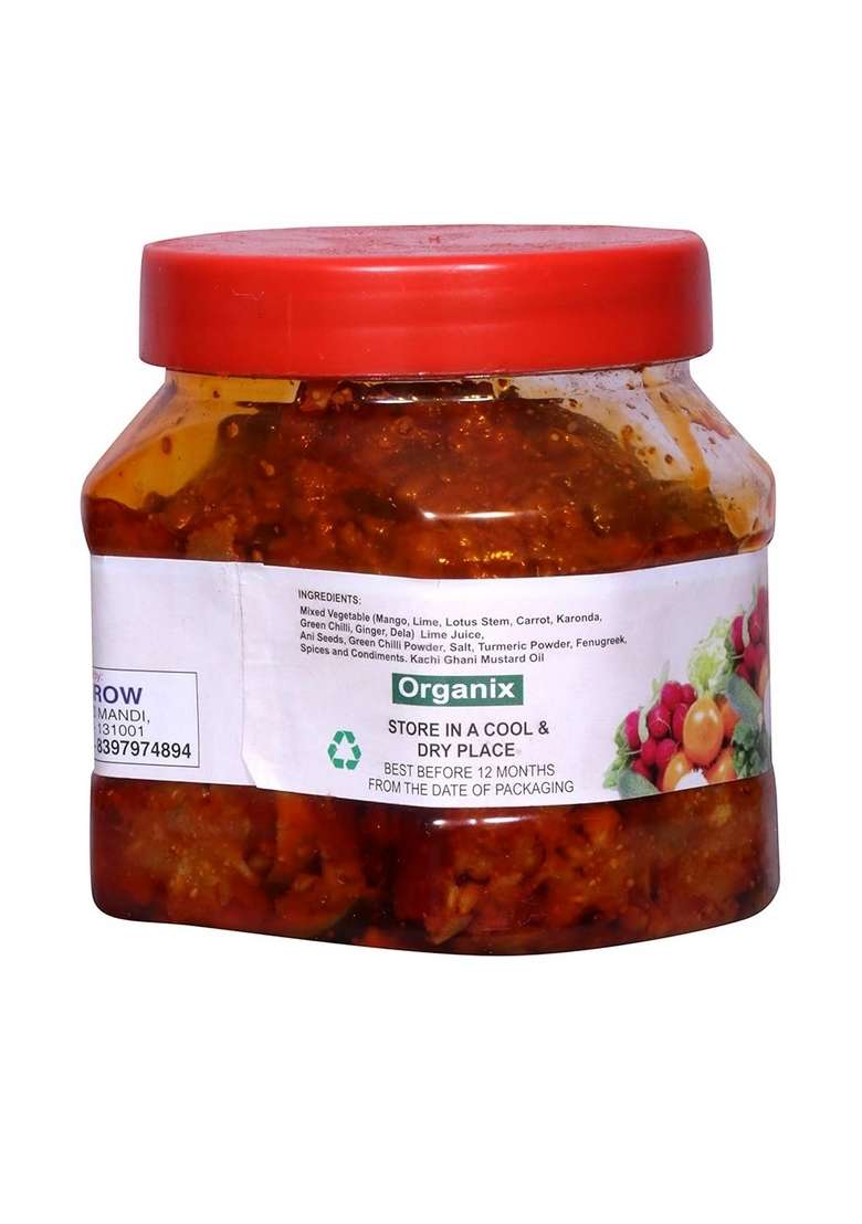 Sun Grow Home Made Organic Punjabi All In One Taste Mixed Veg Pickle 500Gm The Orignal Love Is Eating Grandma S घर का स्वाद पचरँगा मिश्रित अचार - Indya