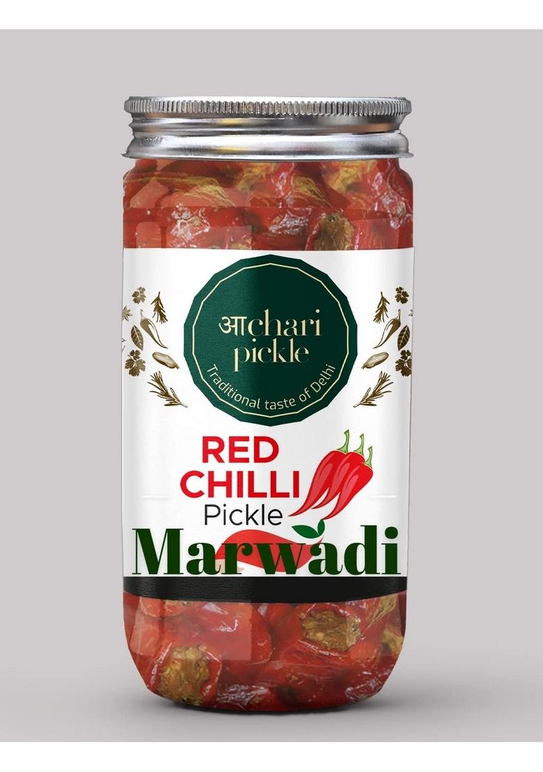 Achari Pickles Marwadi Red Chilli Pickle Homemade Fresh Laalmirch Ka Aachar 400G Organic North Indian Pickle|Healthy Pickle|Traditional Home Made Achaar