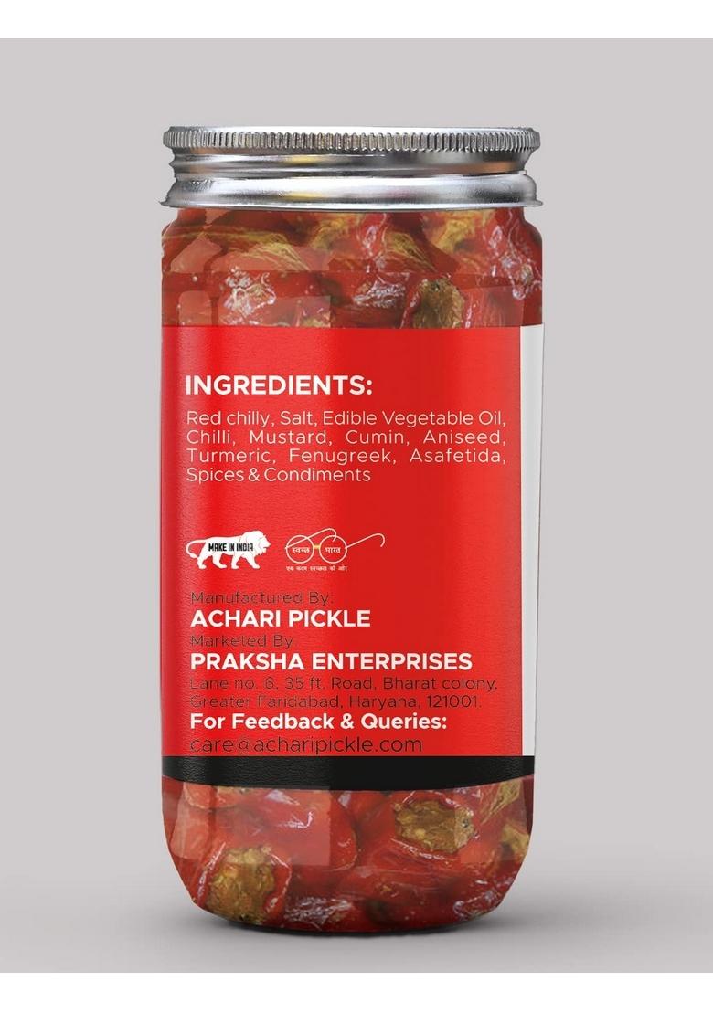 Achari Pickles Banarasi Red Chilli Pickle Homemade Fresh Laalmirch Ka Aachar 400G Organic North Indian | Healthy Traditional Home Made Achaar