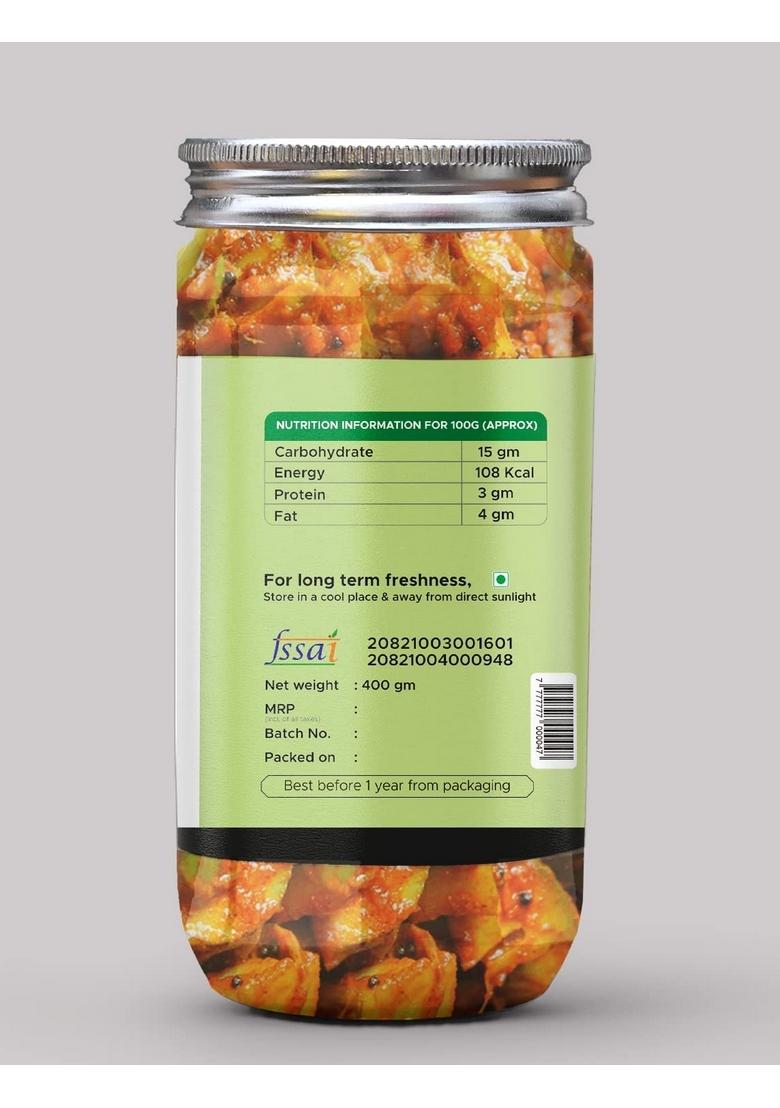 Achari Pickles Marwadi Mango Pickle Homemade Fresh Aam Ka Aachar 400G Organic North Indian | Healthy Traditional Home Made Achaar