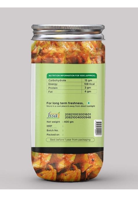 Achari Pickles Marwadi Mango Pickle Homemade Fresh Aam Ka Aachar 400G Organic North Indian | Healthy Traditional Home Made Achaar