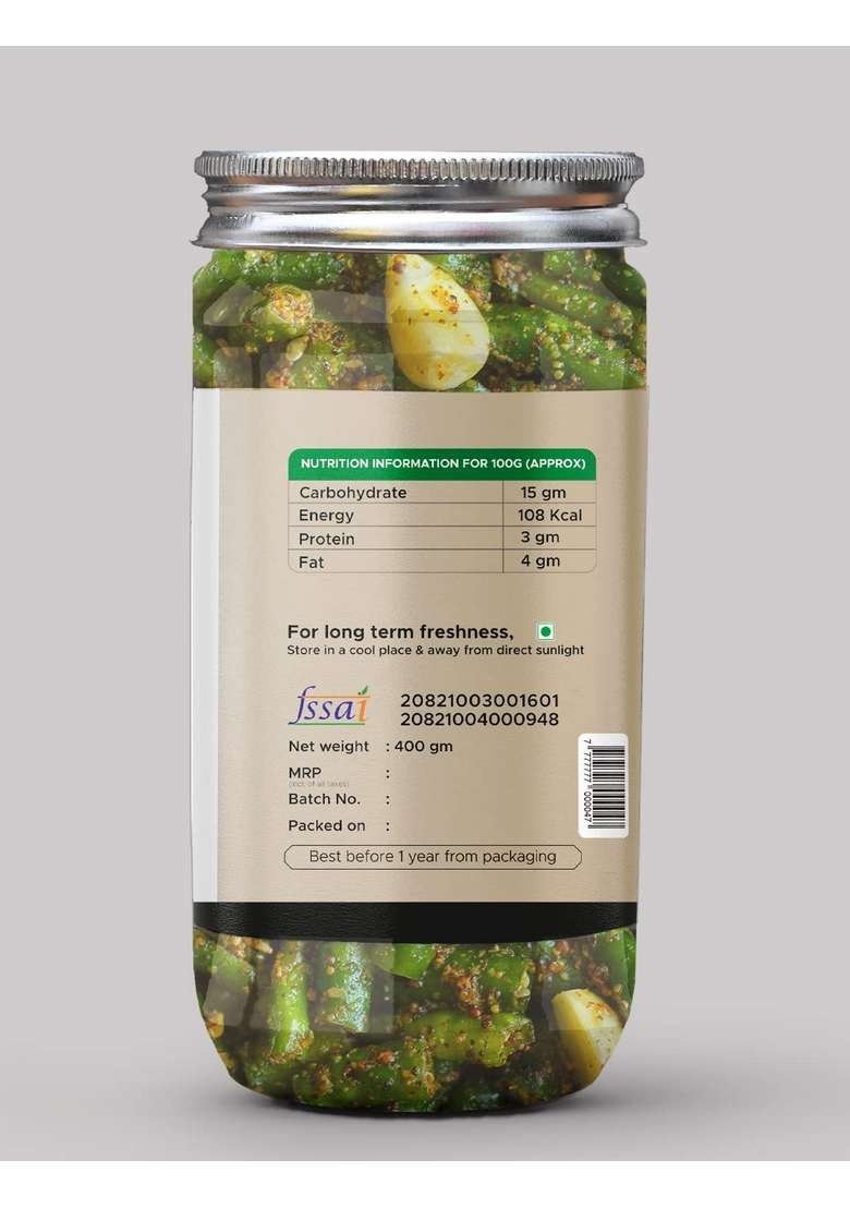 Achari Pickles Marwadi Garlic Green Chilli Pickle Homemade Lehsun Harimirch Aachar 400G Mother’S Recipe | Organic North Indian Healthy Traditional Home Made Achaar - Indya