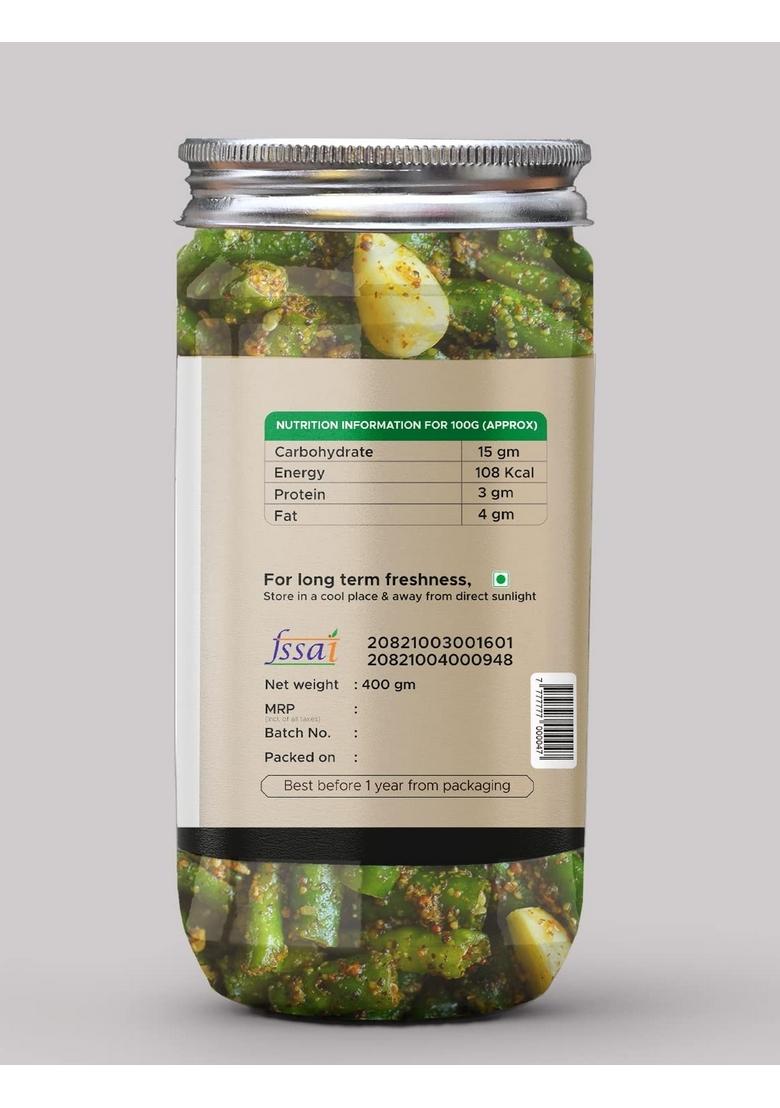 Achari Pickles Banarasi Garlic Green Chilli Pickle Homemade Lehsun Harimirch Aachar 400G Mother’S Recipe | Organic North Indian Healthy Traditional Home Made Achaar
