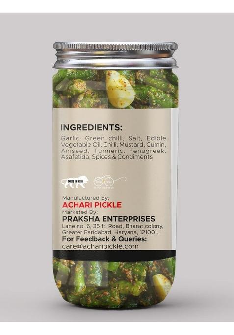 Achari Pickles Banarasi Garlic Green Chilli Pickle Homemade Lehsun Harimirch Aachar 400G Mother’S Recipe | Organic North Indian Healthy Traditional Home Made Achaar