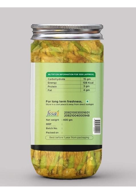 Achari Pickles Lucknawi Ginger Green Chilli Pickle Homemade Adrak Harimirch Aachar 400G Organic North Indian | Healthy Traditional Home Made Achaar