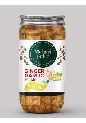 Achari Pickles Lucknawi Ginger Garlic Pickle Homemade Adrak Lehsun Aachar 400G Mother’S Recipe | Organic North Indian Healthy Traditional Home Made Achaar