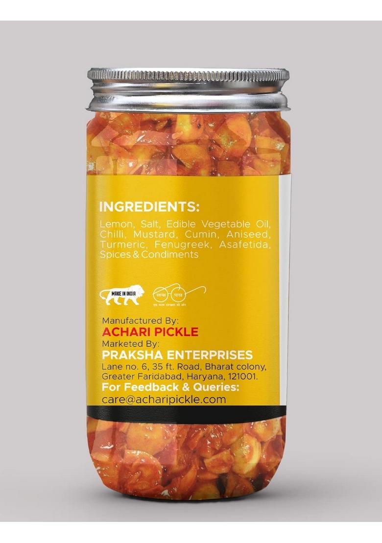 Achari Pickles Lucknawi Lemon Pickle Homemade Fresh Neembu Ka Aachar 400G Mother'S Recipe|Organic North Indian Pickle|Healthy Pickle|Traditional Home Made Achaar