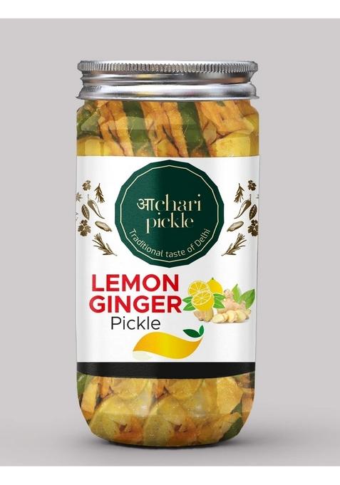 Achari Pickles Lemon Ginger Pickle Homemade Neembu Adrak Ka Aachar 400G Organic North Indian | Healthy Traditional Home Made Achaar