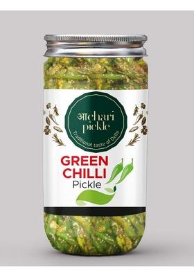 Achari Pickles Green Chilli Pickle Homemade Fresh Harimirch Ka Aachar 400G Organic North Indian | Healthy Traditional Home Made Achaar