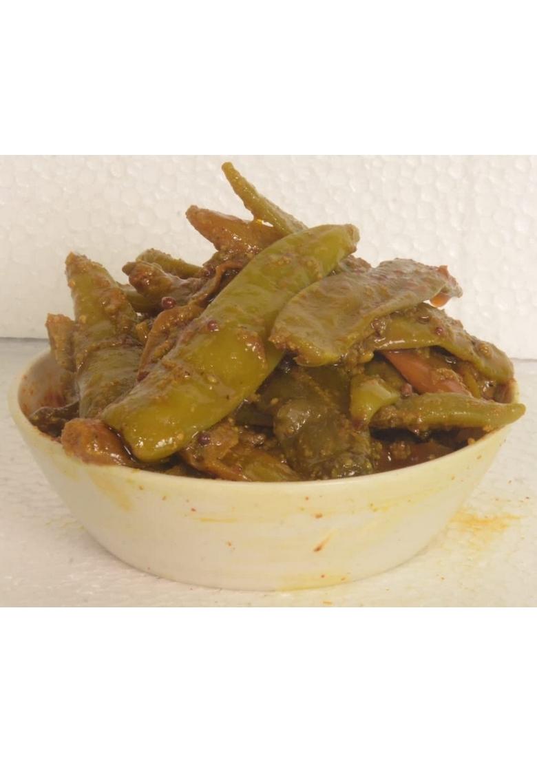 Achari Pickles Green Chilli Pickle Homemade Fresh Harimirch Ka Aachar 400G Organic North Indian | Healthy Traditional Home Made Achaar