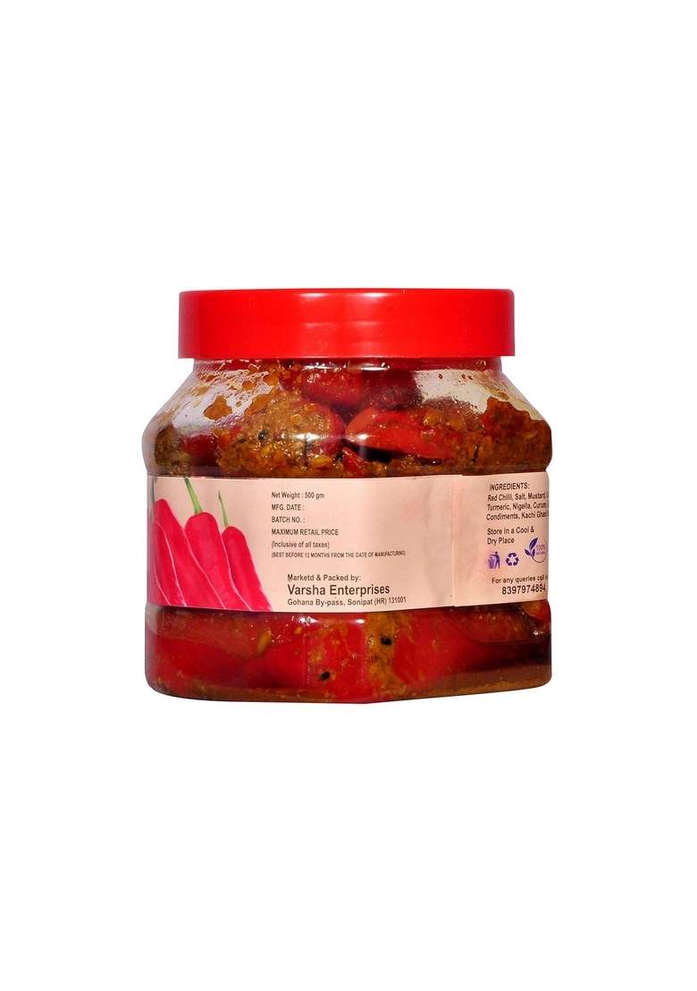 Natural Diet Home Made Stuffed Banarasi Red Chilli Pickli Real Taste Of Achar 400 Gram A Return To The And Ancient Food Our Race - Indya