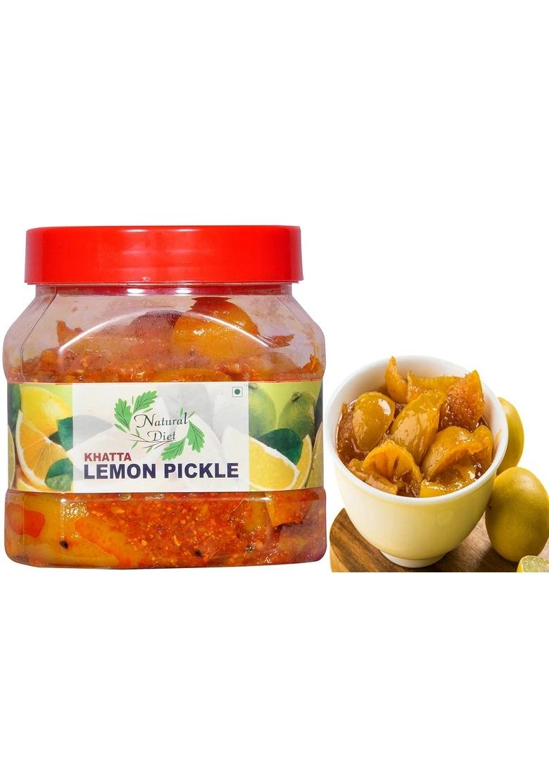 Natural Diet Premium Homemade Mother'S Kitchen ||Traditional Punjabi Khatta Nimbu Lemon Pickle || 400 Gram For Those Who Care'S Health First