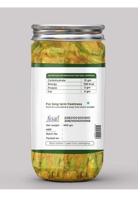 Kababi Marwadi Ginger Green Chilli Pickle Homemade Adrak Harimirch Aachar 400G Mother’S Recipe | Organic North Indian Healthy Traditional Home Made Achaar