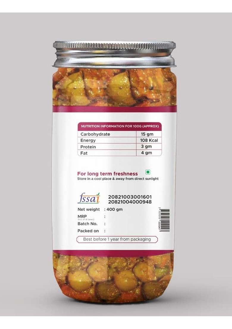 Kababi Punjabi Mix Vegetable Pickle Homemade Aachar 400G Mother’S Recipe | Organic North Indian Healthy Traditional Home Made Achaar - Indya